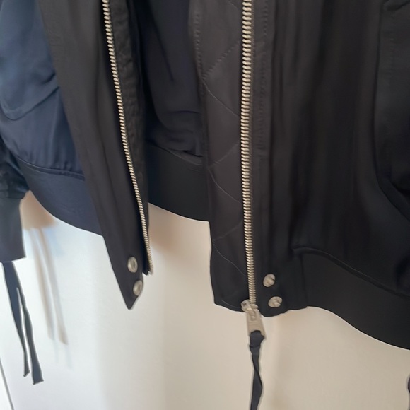 All Saints Ellis Satin Bomber Jacket, Midnight Blue XS. - Picture 5 of 10
